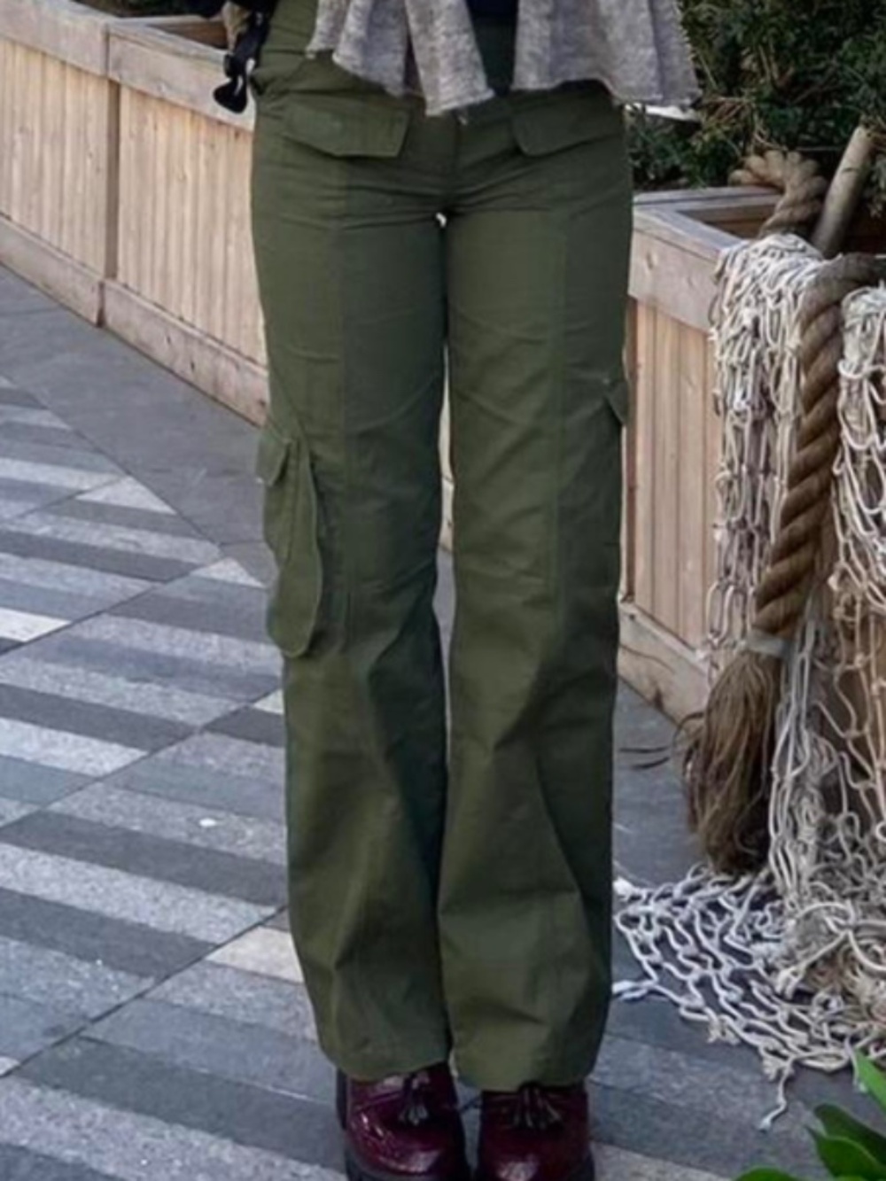 Brandy Melville Army-green Cargo Pants